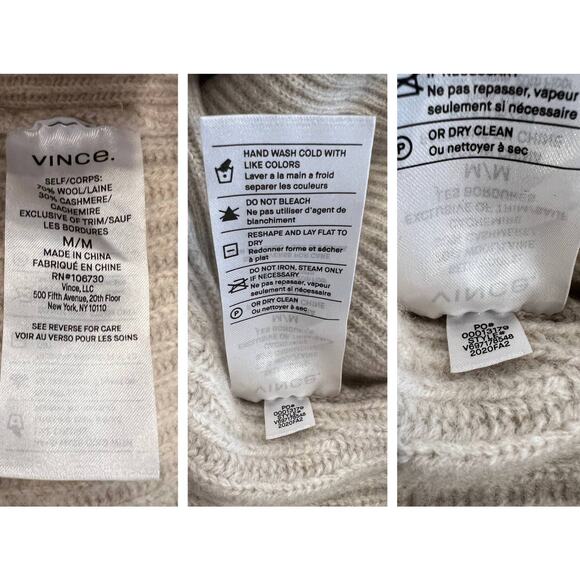 Vince Ribbed Half Zip Sweater Size Medium - Picture 10 of 12